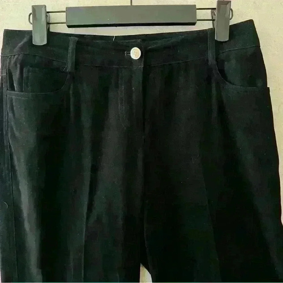 J. McLAUGHLIN 2 WOMENS BLACK STRETCH CAREER TEACHER CASUAL POCKETS BUTTON PANTS - Picture 3 of 9